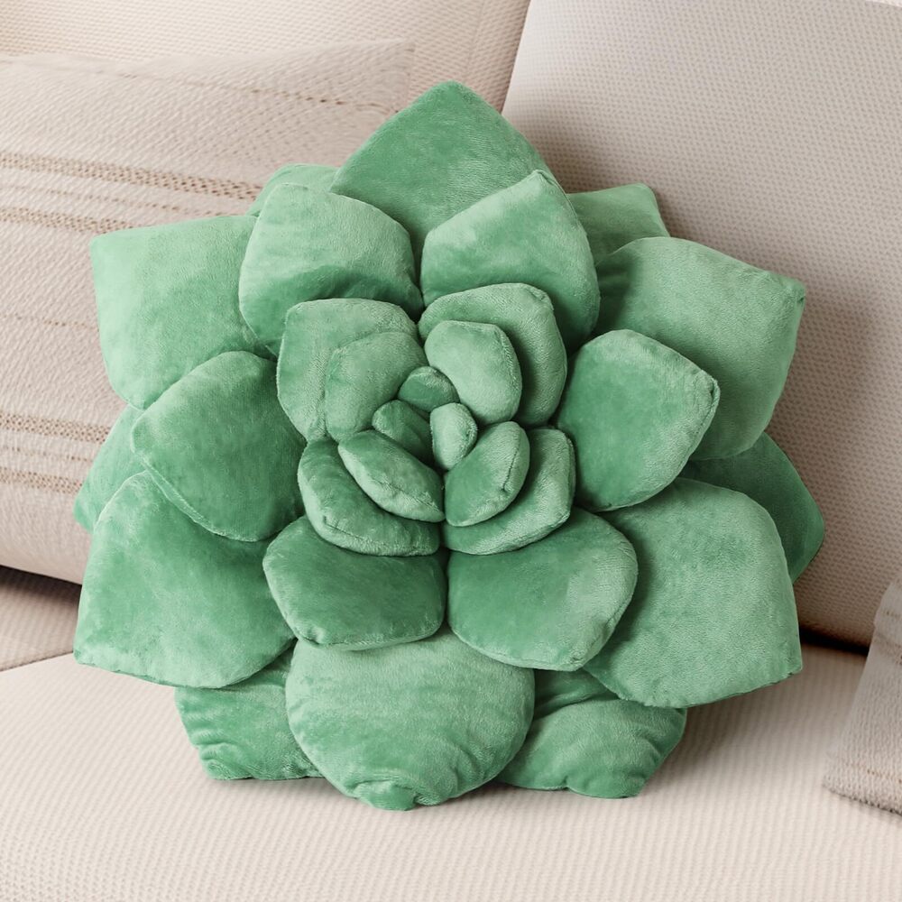 3841 3D Shaped Pillow - 13.8'' Flower Pillow Plant Cushion for Bedroom